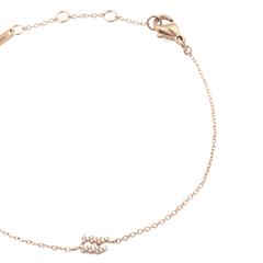 Crystal Zodiac Chain Bracelet in rose gold with an adjustable fine chain, lobster clasp, and a sparkling crystal zodiac pendant.