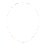 Rose gold necklace featuring a slender chain and a gently curved bar set with small white cubic zirconia crystals, designed for a minimalist and elegant look.