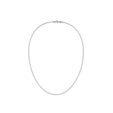 Silver mesh necklace with a fine, polished chain and a secure lobster clasp, crafted from 316L stainless steel for a sleek, minimalist look. The lightweight design and subtle shine make it a versatile accessory for both casual and formal wear.