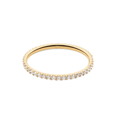 Delicate Mirelle Eternity Ring Gold 1.4 mm with a slim gold band, set with a full circle of white cubic zirconia crystals for a refined, sparkling finish.