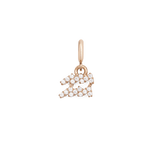 Aquarius zodiac watch charm in rose gold, featuring the Aquarius symbol adorned with sparkling cubic zirconia crystals on a petite, polished stainless steel base.