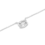 Crystal Zodiac Chain Necklace Silver featuring a Cancer zodiac pendant embellished with sparkling hand-set crystals on a fine silver chain.