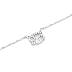 Crystal Zodiac Chain Necklace Silver featuring a Cancer zodiac pendant embellished with sparkling hand-set crystals on a fine silver chain.