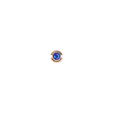 Rose gold charm featuring a deep blue sapphire-toned crystal set in polished stainless steel, shown against a plain background.