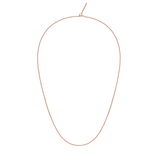 Rose gold oval chain necklace with an adjustable sliding clasp, featuring a delicate and lightweight design ideal for layering or wearing alone.