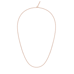 Rose gold oval chain necklace with an adjustable sliding clasp, featuring a delicate and lightweight design ideal for layering or wearing alone.