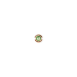 Rose gold charm featuring a round peridot-coloured crystal set in a polished stainless steel frame, designed for bracelets or necklaces.