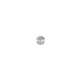 Polished sterling silver charm featuring a clear 4mm crystal at the centre, designed in a minimalist style for necklaces or bracelets.