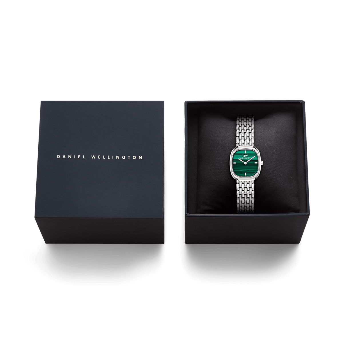 Corta Malachite Grain-Link Silver