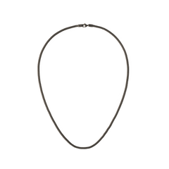 Graphite mesh necklace with a fine, lightweight stainless steel chain and a sleek lobster clasp, showcasing a minimalist and modern design.
