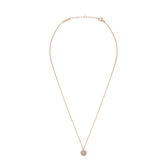 Pavé Crystal Pendant Necklace in rose gold with an adjustable chain and a sparkling pavé sphere pendant set with cubic zirconia crystals.