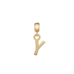 Gold letter “Y” charm with a smooth, minimalist silhouette, crafted from stainless steel with PVD gold plating and an adjustable clasp, ideal for customising bracelets or necklaces.