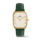 Marlon Green Croc Belly Linen Gold