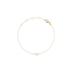 Slim gold chain bracelet with an adjustable fit, featuring a crystal-set zodiac symbol pendant and a secure lobster clasp.