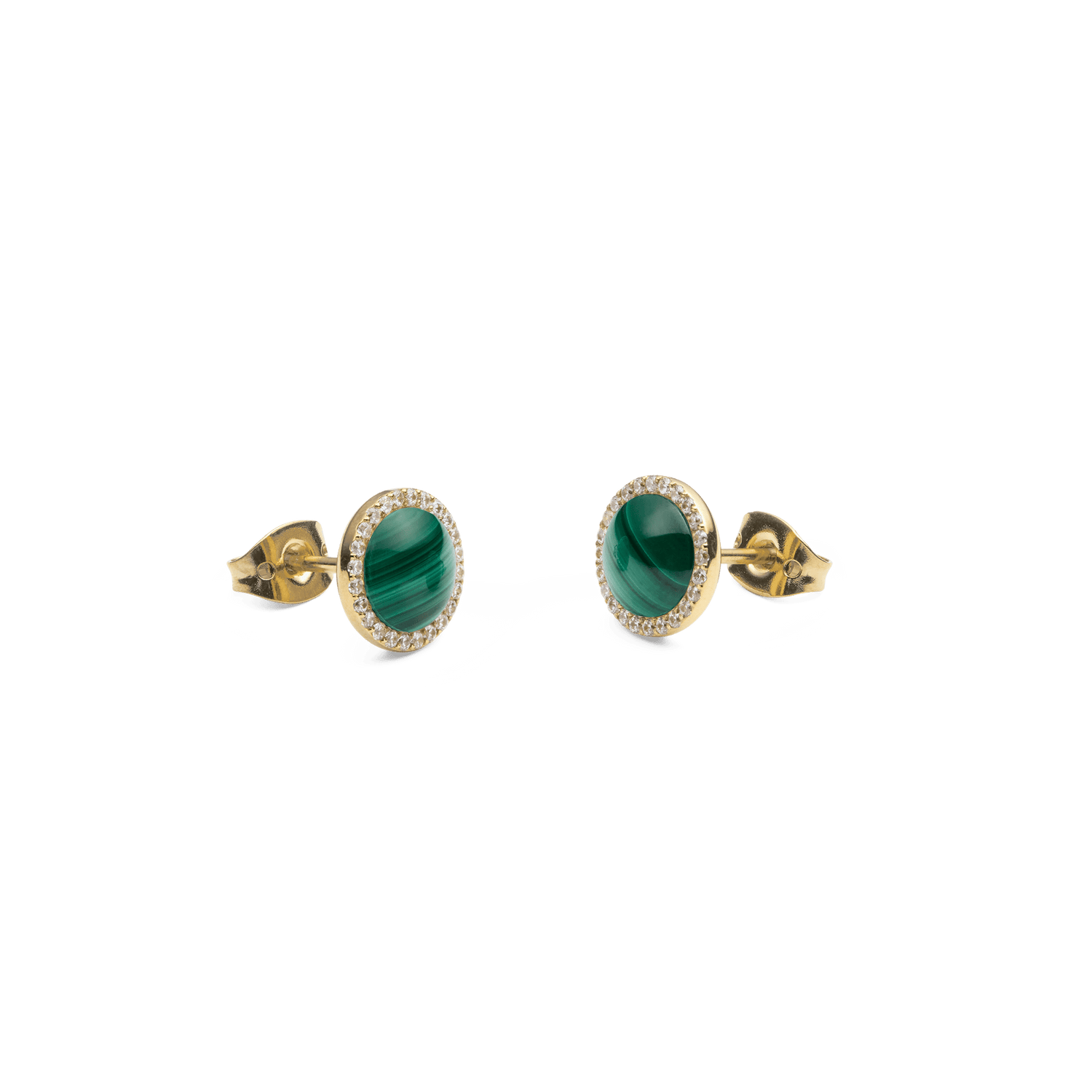 Audrey Earrings Malachite Gold