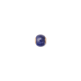 Orb-shaped charm featuring a deep blue semi-precious stone with natural variations, set in rose gold PVD-plated stainless steel, designed for bracelets or necklaces. The minimalist style highlights the unique stone and elegant rose gold detailing.