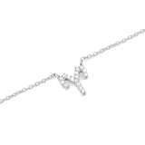 Silver chain necklace with an Aquarius zodiac pendant, detailed with hand-set sparkling crystals.