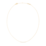 Slender gold necklace featuring a fine chain with a delicate row of white cubic zirconia crystals, designed in a minimalist style for everyday elegance.