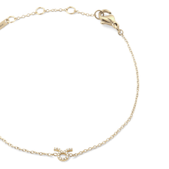 Crystal Zodiac Chain Bracelet Gold featuring a slim gold chain with an adjustable fit and a sparkling Taurus zodiac pendant.