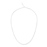 Polished S925 sterling silver snake chain necklace with an adjustable sliding clasp, designed for adding charms.