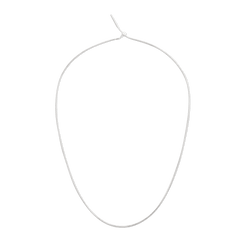 Polished S925 sterling silver snake chain necklace with an adjustable sliding clasp, designed for adding charms.