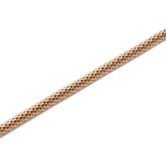 Close-up of the Tide Mesh Necklace Rose Gold 2.8, highlighting the intricate rose gold mesh chain with a smooth, polished finish and lightweight, flexible design.