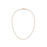 Rose gold mesh necklace with a fine, lightweight chain and a secure lobster clasp, crafted from 316L stainless steel with a polished PVD rose gold finish.