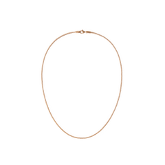 Rose gold mesh necklace with a fine, lightweight chain and a secure lobster clasp, crafted from 316L stainless steel with a polished PVD rose gold finish.