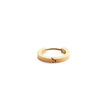 Petite gold hoop earring with a polished finish and secure hinge, crafted from stainless steel with PVD gold plating.