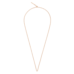 Charms Chain Necklace RG displayed in a teardrop shape, featuring a slim rose gold oval chain and an adjustable sliding clasp for a personalised fit.