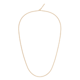 Gold snake chain necklace with an adjustable sliding clasp, crafted from stainless steel with a polished PVD gold finish, shown against a plain background.
