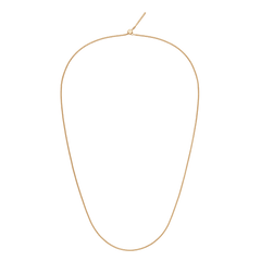 Gold snake chain necklace with an adjustable sliding clasp, crafted from stainless steel with a polished PVD gold finish, shown against a plain background.
