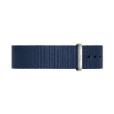 Bayswater Strap Silver in midnight blue woven polyester, featuring a sleek silver buckle and minimalist design, suitable for Daniel Wellington watches.