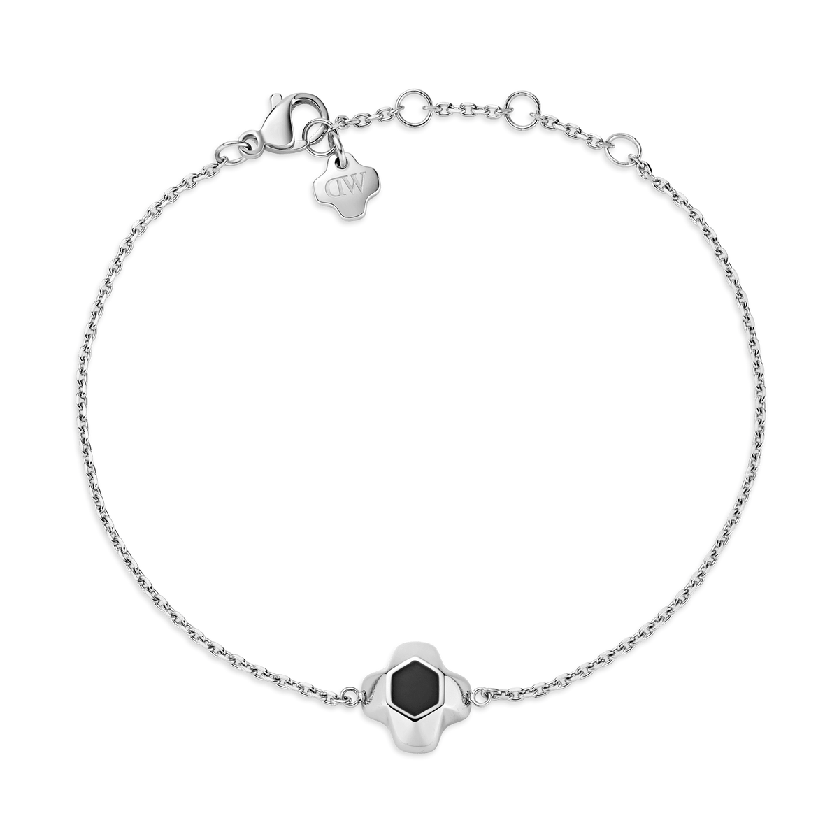 North Star Bracelet 1 Small Black Enamel Silver