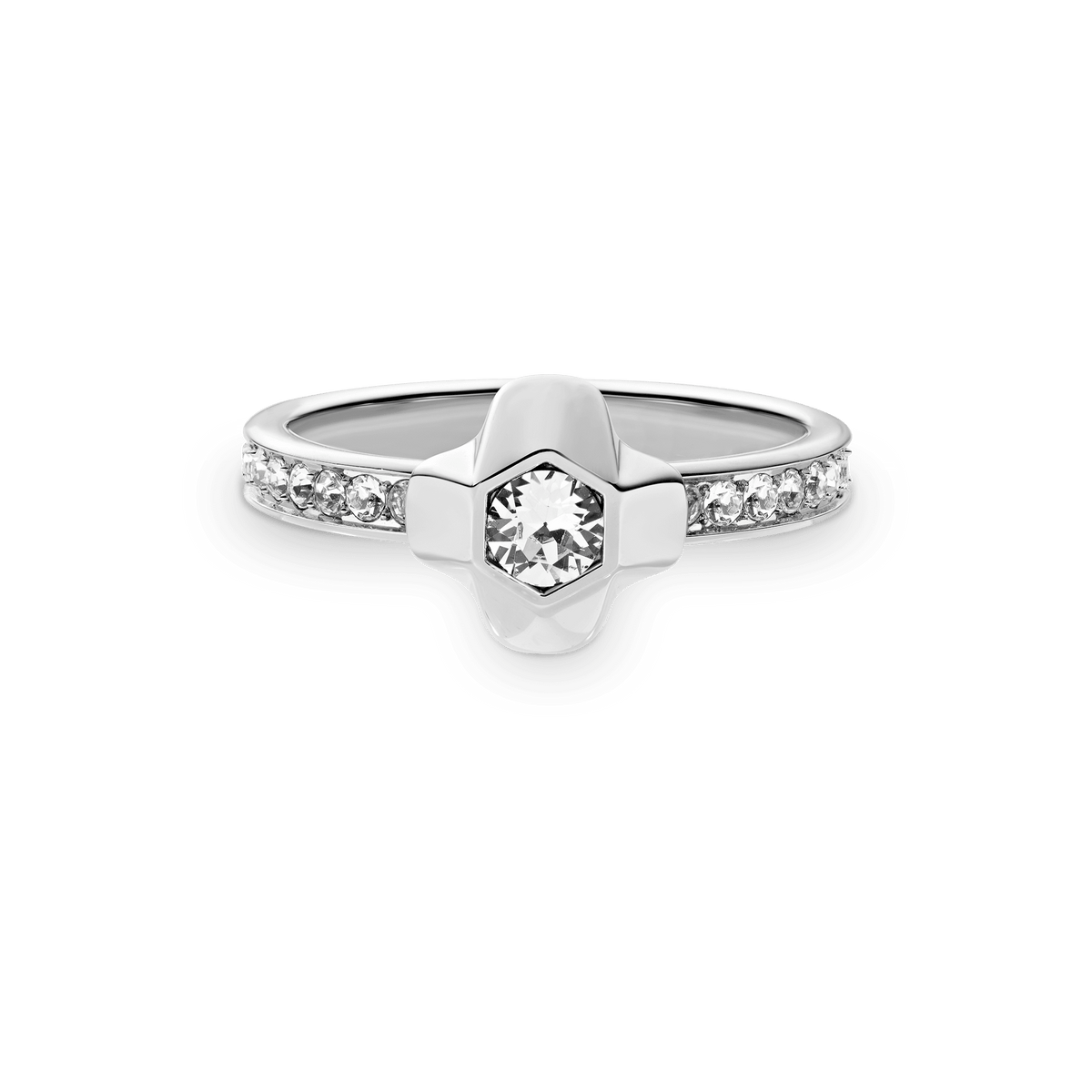 North Star Ring Small Lumine Sidestones Silver