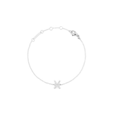 Crystal Zodiac Chain Bracelet Silver featuring a slim adjustable chain and a sparkling cubic zirconia Pisces zodiac charm.