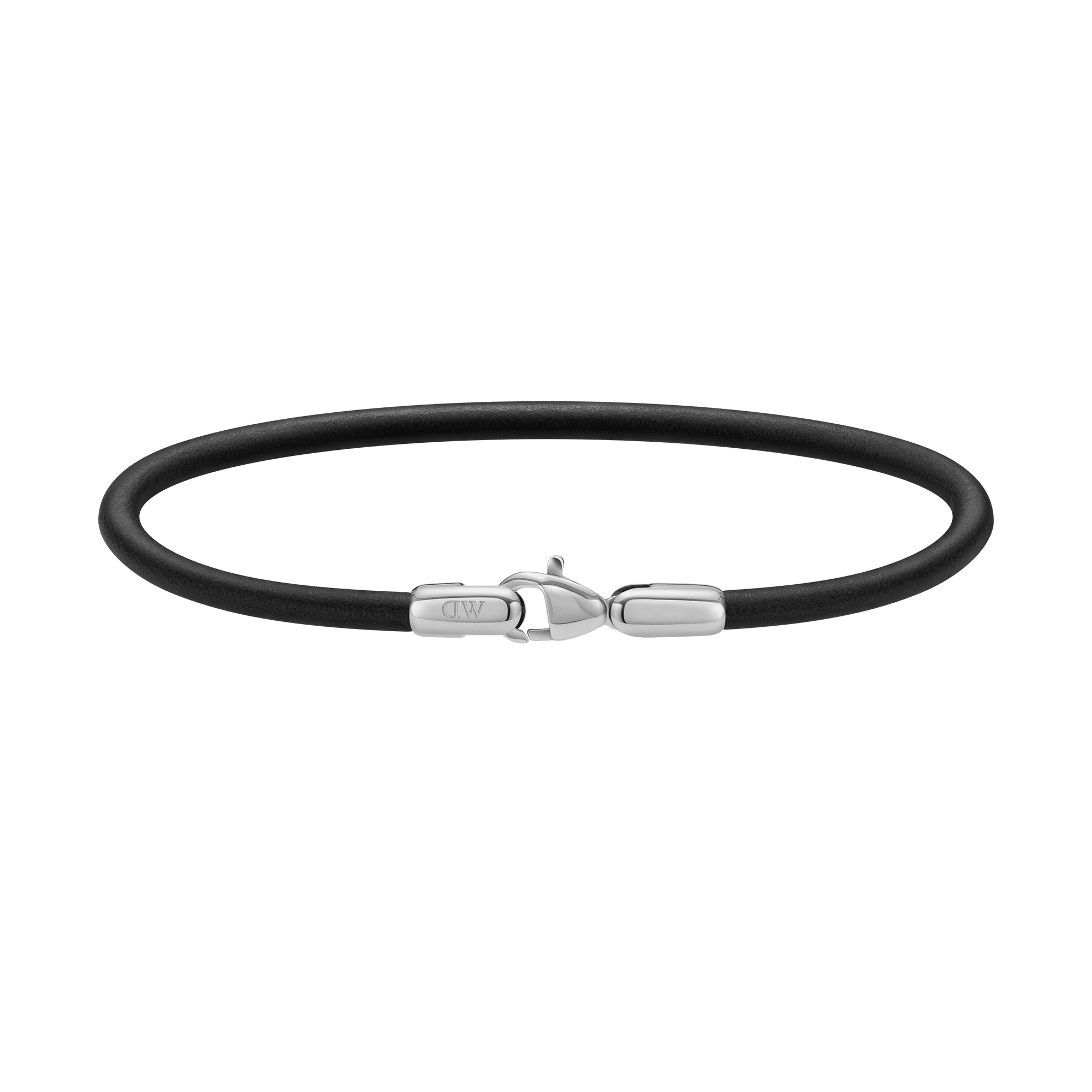 Stainless Steel Black Leather Macrame Mens Bracelet | Cerrone