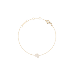 Delicate gold chain bracelet with an adjustable clasp, featuring a crystal-encrusted zodiac pendant at the centre.