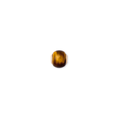Tiger eye orb charm set in rose gold PVD-plated stainless steel, featuring natural golden-brown striations and a smooth, polished finish.