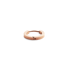 Petite rose gold hoop earring crafted from polished stainless steel with a minimalist, modern design.