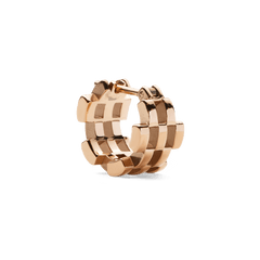 Single 5-link rose gold earring featuring a bold geometric openwork design and polished stainless steel finish.