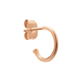 Single Charms Earrings Rose Gold featuring a polished open hoop design in rose gold-plated stainless steel with a secure butterfly back.