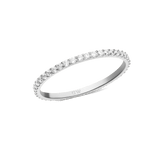Slim silver eternity ring featuring a 1.4 mm band set with sparkling white cubic zirconia crystals, crafted from polished stainless steel for a refined, minimalist look.