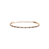 Slim rose gold tennis bracelet featuring a row of honey-toned Preciosa crystals in a delicate gradient, finished with an adjustable chain and secure lobster clasp.