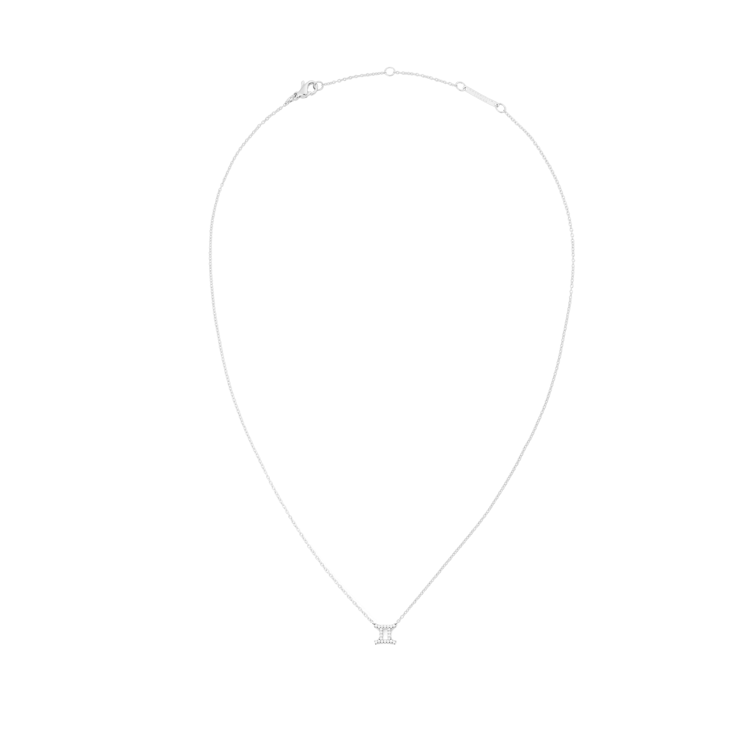 Crystal Zodiac Chain Necklace Silver