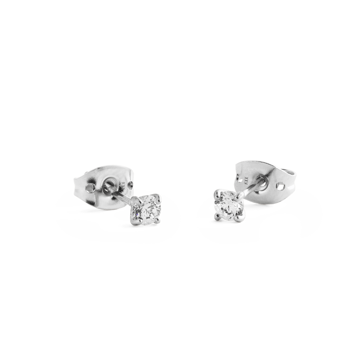 Mirelle Solitaire Stud Earrings Silver