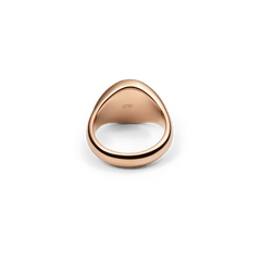 Classic rose gold signet ring with a smooth inner band and subtle DW engraving, crafted from stainless steel.