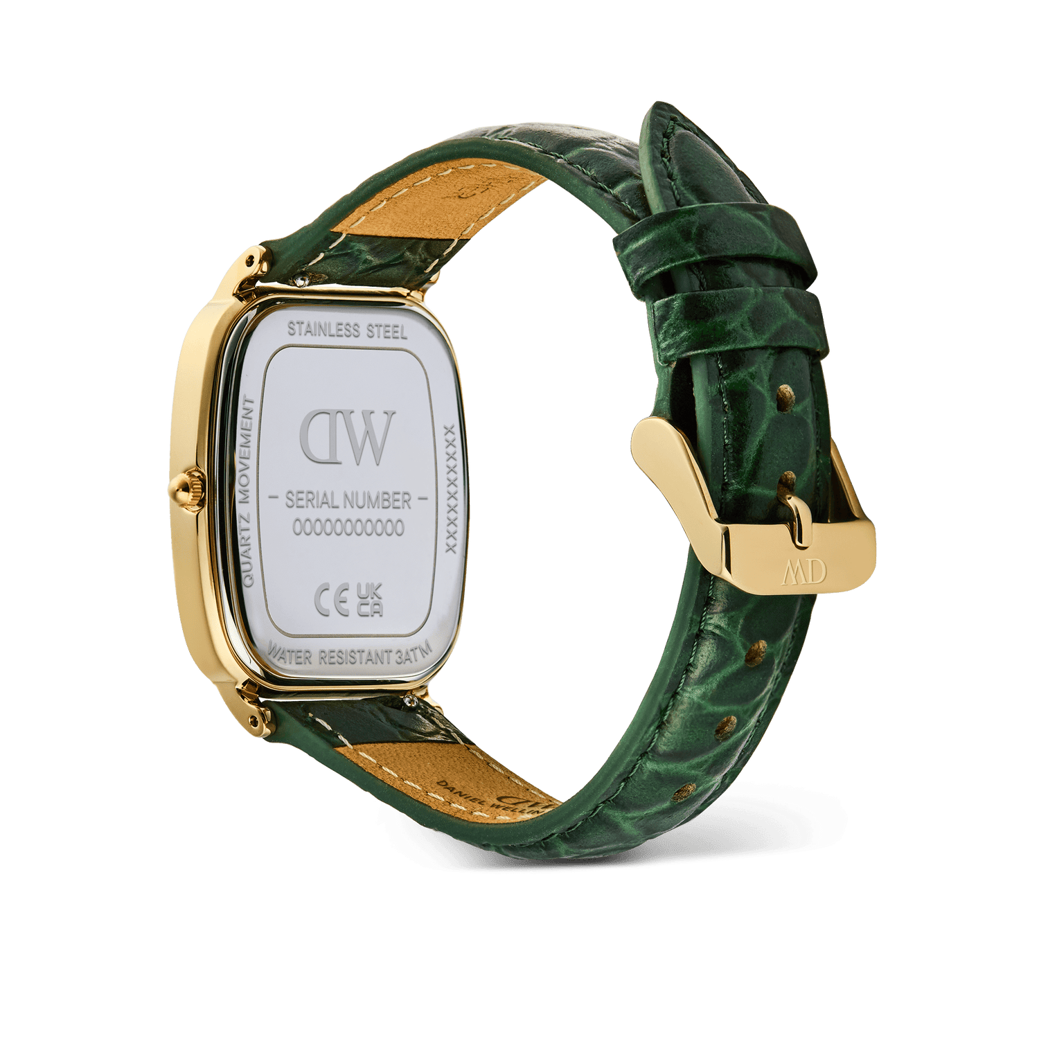 Marlon Green Croc Belly Linen Gold