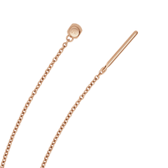 Detailed view of the Charms Chain Bracelet RG, showcasing the rose gold oval chain links and the adjustable sliding clasp with a polished bar end.