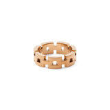 Rose gold 3-link ring crafted from 316L stainless steel with a polished finish and distinctive open-link design.